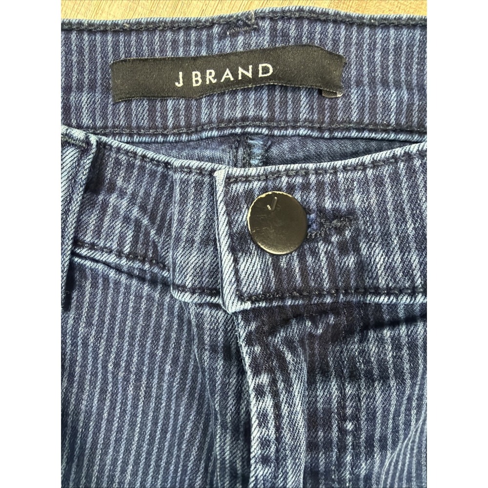 J Brand Ruby Jeans Women 27 Pinstripe Dark Wash High Rise Skinny Cigarette Denim